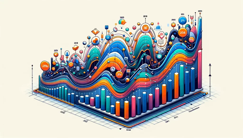 gráfico sobre o crescimento do uso de IA em mídias sociais